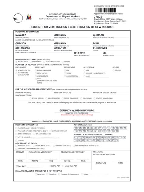 www.poea.gov.ph info sheet|Records .